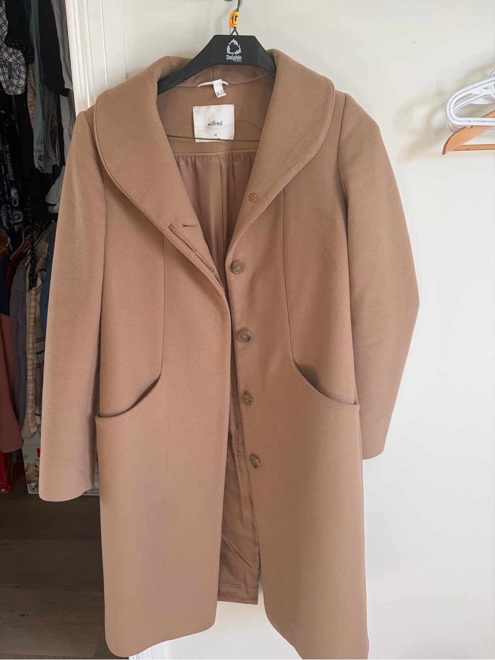 Wilfred Cocoon Long Coat size XS in Camel